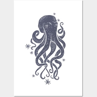 Octopus Squiggly King Of The Sea Posters and Art